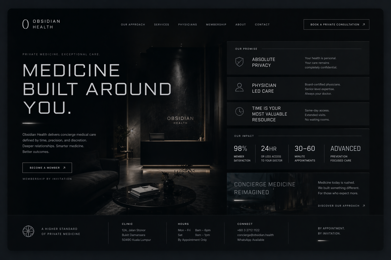 Obsidian Health clinic website direction